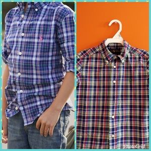 (3/$20) Ralph Lauren Boys Short Sleeve Plaid Shirt